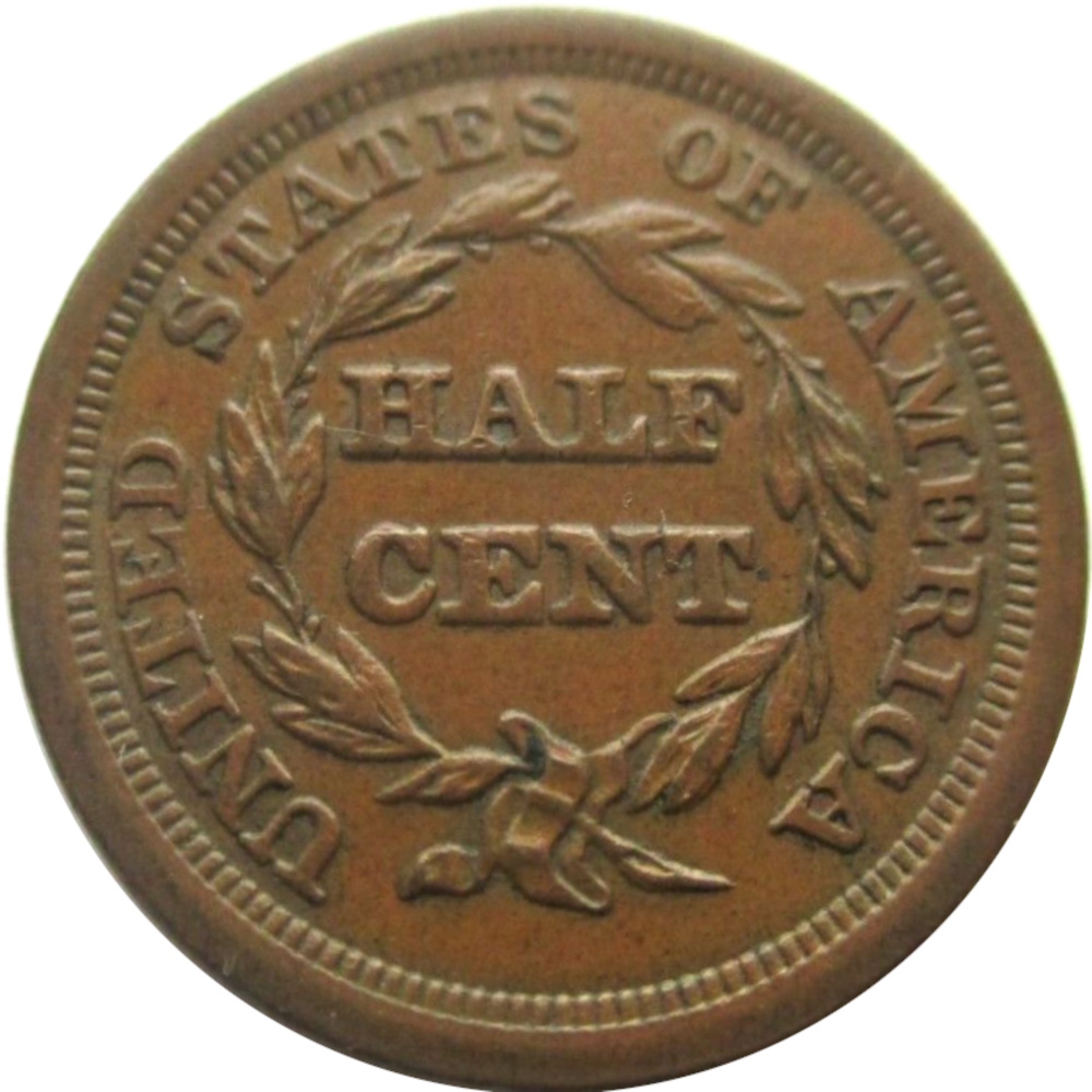 1851-1/2c-Braided-Hair-Half-Cent